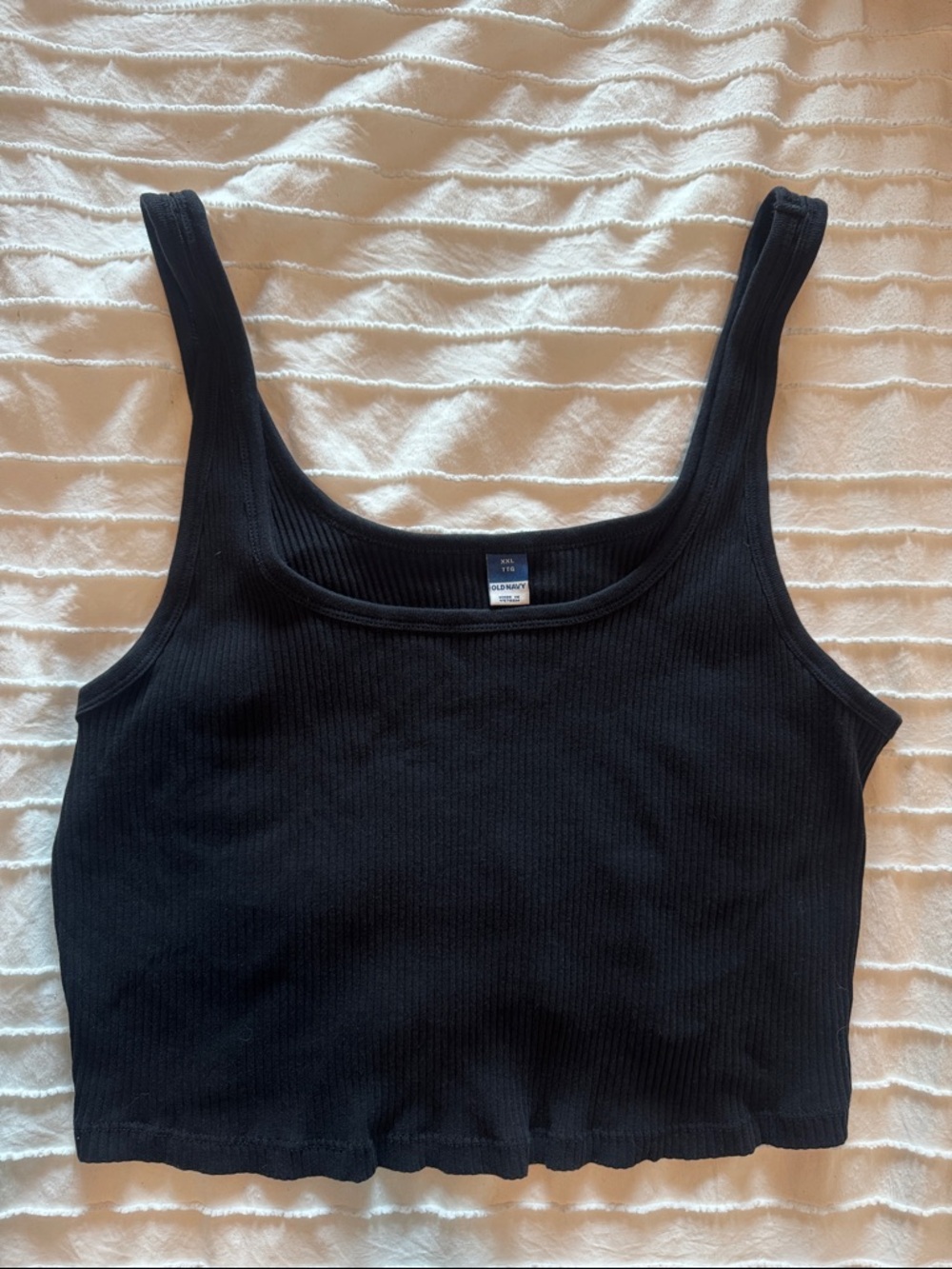 Old Navy Black Ribbed Crop Tank